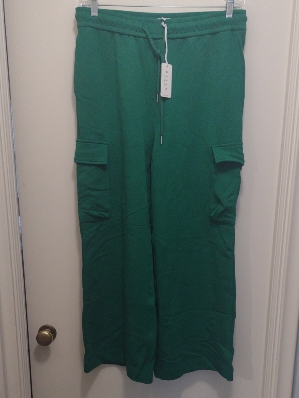 Risen Los Angeles Green Wide-Leg Cargo Sweatpants (J876)